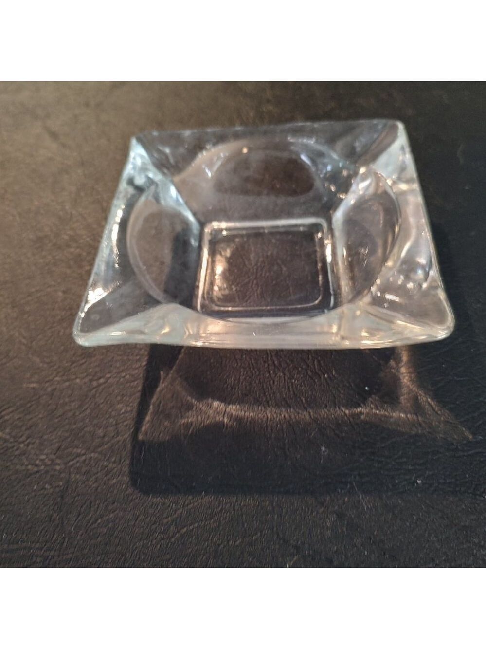 Vintage 4.5-Inch Square Glass Ashtray